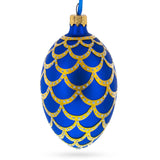 Blue & Gold Glass Pine Cone Christmas Ornament By BestPysanky