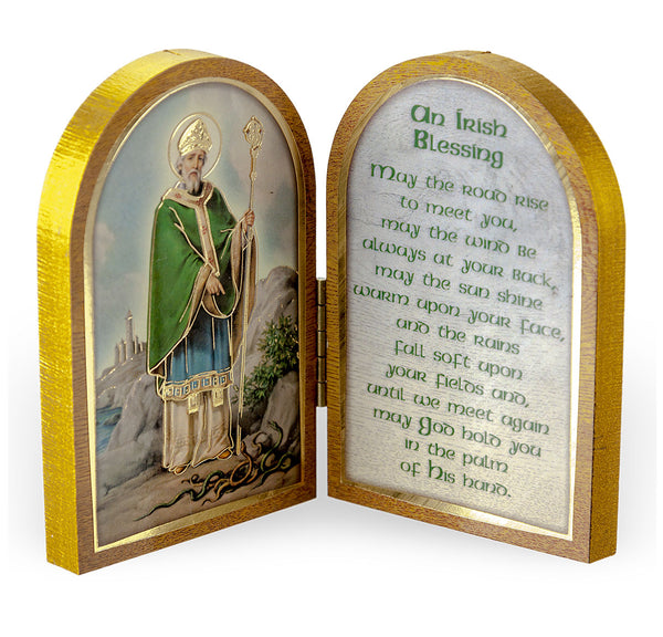 St. Patrick of Ireland Diptych Standing Plaque with Irish Blessing Hirten 1204-640