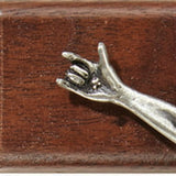 Walnut Sign Language Wall Crucifix for Deaf Hearing Impaired Jeweled Cross