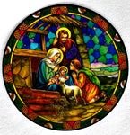 Nativity Stained Glass Suncatcher Sticker Window Cling