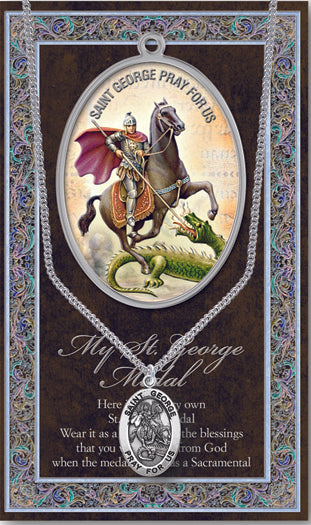 Pewter St. George Patron Saint Oval Medal Patron of England