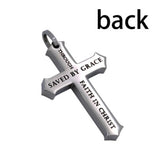 Saved By Grace Ephesians 2:8,9 Stainless Steel Cross Necklace for MEN