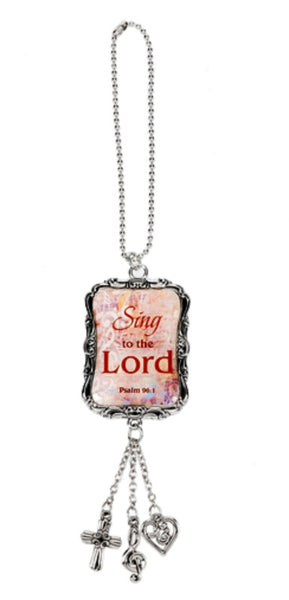 Sing To the Lord Auto Mirror Charm Psalm 96:1 by Ganz