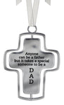 Takes a Special Someone to be a Dad Spinning Hanging Metal Cross Ornament