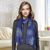 Believe Fashion Christmas Scarf NEW Blue Snowflakes  F4315