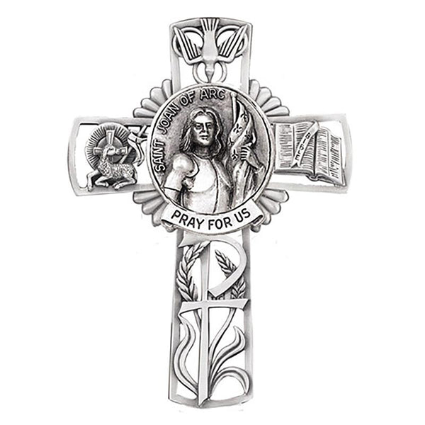 St. Joan of Arc 5" Wall Cross - Bethany Collection by Jeweled Cross