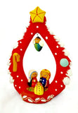 Handcrafted Tree of Life with Nativity Clay Figure from Peru FAIR TRADE Christmas Red