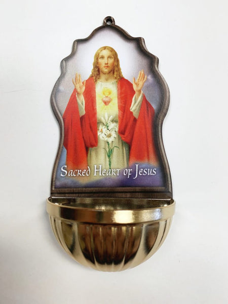 Sacred Heart of Jesus Plastic Holy Water Font