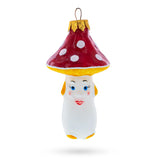 Walking Mushroom Glass Christmas Ornament - front