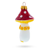 Walking Mushroom Glass Christmas Ornament - Back