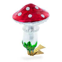 Mushroom Clip On Glass Christmas Ornament By BestPysanky - Made in Ukraine