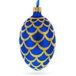 Blue & Gold Glass Pine Cone Christmas Ornament By BestPysanky