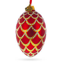 Red & Gold Glass Pine Cone Christmas Ornament By BestPysanky