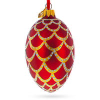 Red & Gold Glass Pine Cone Christmas Ornament By BestPysanky