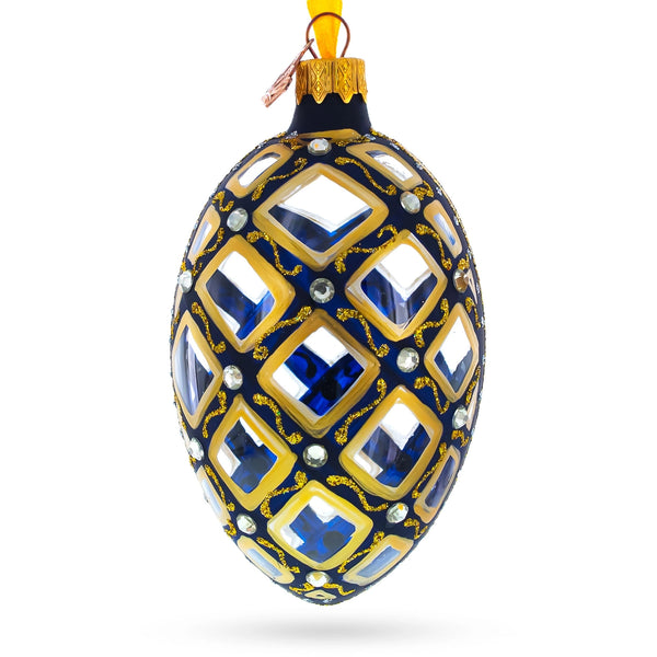 Mosaic Pattern on Glass Egg Ornament By BestPysanky - Made in Ukraine - Easter or Christmas