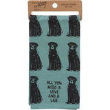 Black Labrador Kitchen Towel - Front