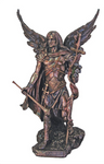 St. Gabriel The Archangel 13.75" Lightly Painted Cast Bronze Statue by Goldscheider