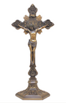 St. Benedict Cold Cast Bronze Crucifix Tabletop 24" or Hang 22" - Goldscheider