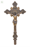 St. Benedict Cold Cast Bronze Crucifix Tabletop 24" or Hang 22" - Goldscheider Out of Base