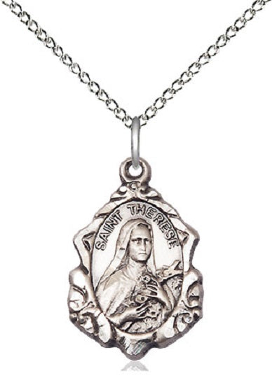 St Therese of Lisieux Sterling Silver Pendant Necklace NEW Bliss