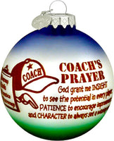 Coach's Prayer Christmas Ball Ornament - Bronner Sports Coach Gift!