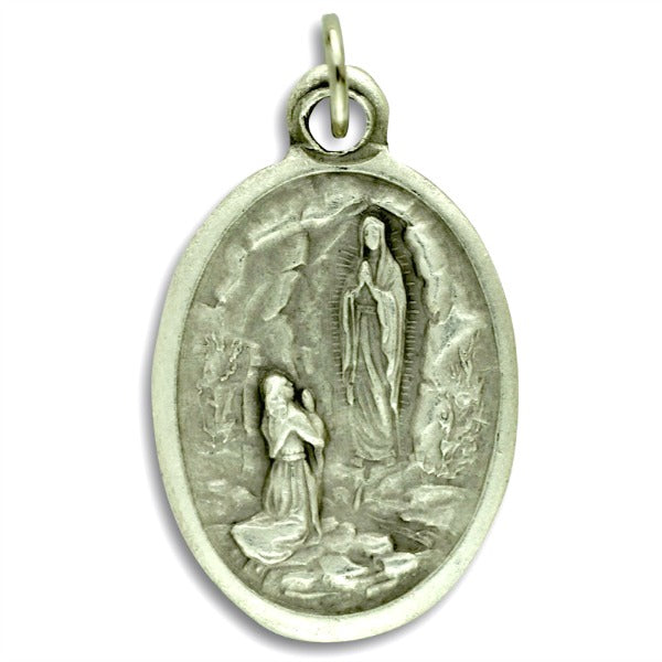 Our Lady of Lourdes & St. Bernadette Medal Charms - Pack of Ten
