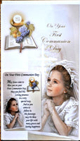 General First Communion Greeting Card & Prayer Card - Girl #11-3212