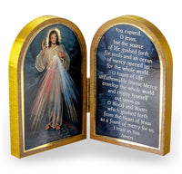 Jesus Divine Mercy Diptych Standing Plaque with Prayer