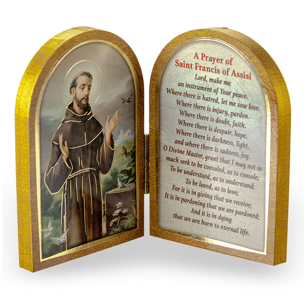 St. Francis of Assisi Diptych Standing Plaque with Prayer - Patron of Animals