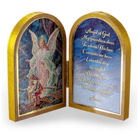 Guardian Angel Diptych Standing Plaque with Prayer Hirten 1204-350