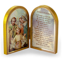 Holy Family Diptych Standing Plaque with Family Prayer Hirten 1204-361