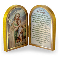 St. Joseph Diptych Standing Plaque with Prayer - Patron of Fathers & Families