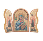 Our Lady of Perpetual Help Standing Wood Triptych