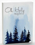 Oh Holy Night Winter Scene Wood Sign Christmas Holiday