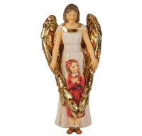 Guardian Angel with Girl Patron Saint 4" Statue Hirten 1735-357