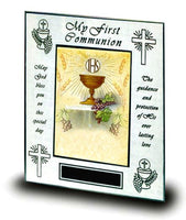 First Communion Polished Brass 4x6 Photo Frame Personalization Plaque 207-689