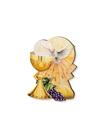 First Communion 3-D Chalice Grapes & Holy Spirit Plaque MADE IN ITALY
