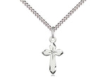 Sterling Silver Cross with Etched Starburst Pendant on a 18" Chain Bliss