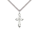 Sterling Silver Cross with Etched Starburst Pendant on a 18" Chain Bliss
