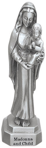 Madonna & Child 3.5" Pewter Statue - Made in USA! Virgin Mary