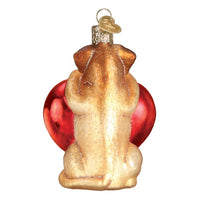I Love My Dog Old World Christmas Ornament - Glass