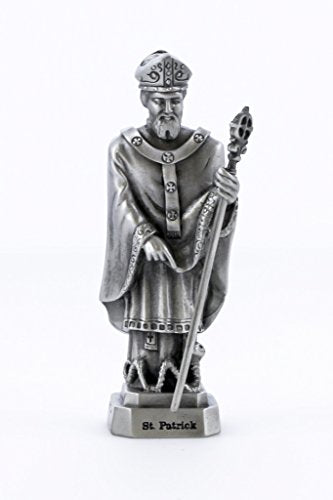 St. Patrick of Ireland 3.5" Pewter Statue - Made in USA!
