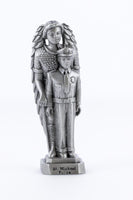 St. Michael the Archangel with Police Officer 3.5" Pewter Statue - Made in USA!
