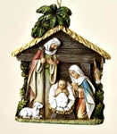 Holy Family in Stable Christmas Ornament by Joseph's Studio