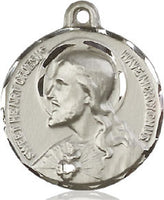 Sacred Heart of Jesus Sterling Silver Pendant on 24" Chain for Male by Bliss