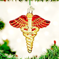 Medical Symbol Caduceus Old World Christmas Ornament NEW Great Doctor or Nurse