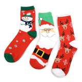 Women's Christmas Holiday Socks 3PR One Size Fits Most Santa Snowman Reindeer