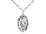 Sterling Silver Oval Miraculous Medal Necklace Bliss 4123MSS/18S