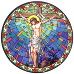 Crucifixion Stained Glass Suncatcher Sticker Window Cling