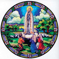 Our Lady of Fatima Stained Glass Suncatcher Sticker Window Cling